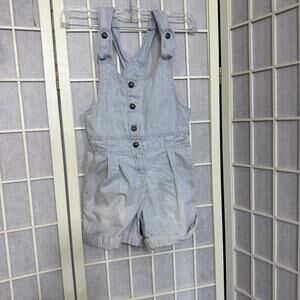 Vintage‎ Y2K Gap Blue Striped Denim Short Overalls Kids Size 7